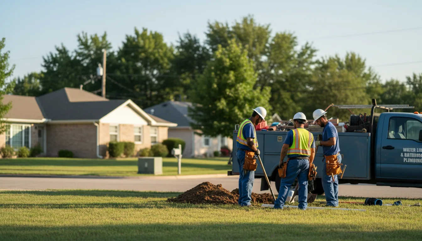 Residential water line and bathroom plumbing service in Mount Union, IA